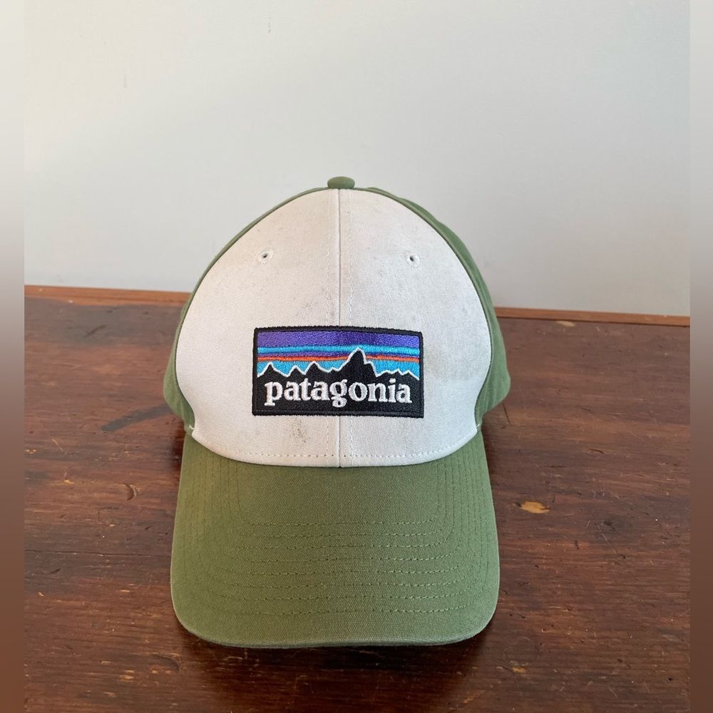 Patagonia P - 6 Classic Logo‎ Snapback Green and White Hat